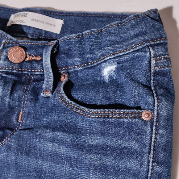 Levi Strauss Signature Kids Denim Bermuda Shorts Sz W8 Adjustable (W19"-W22") - Picture 6 of 16